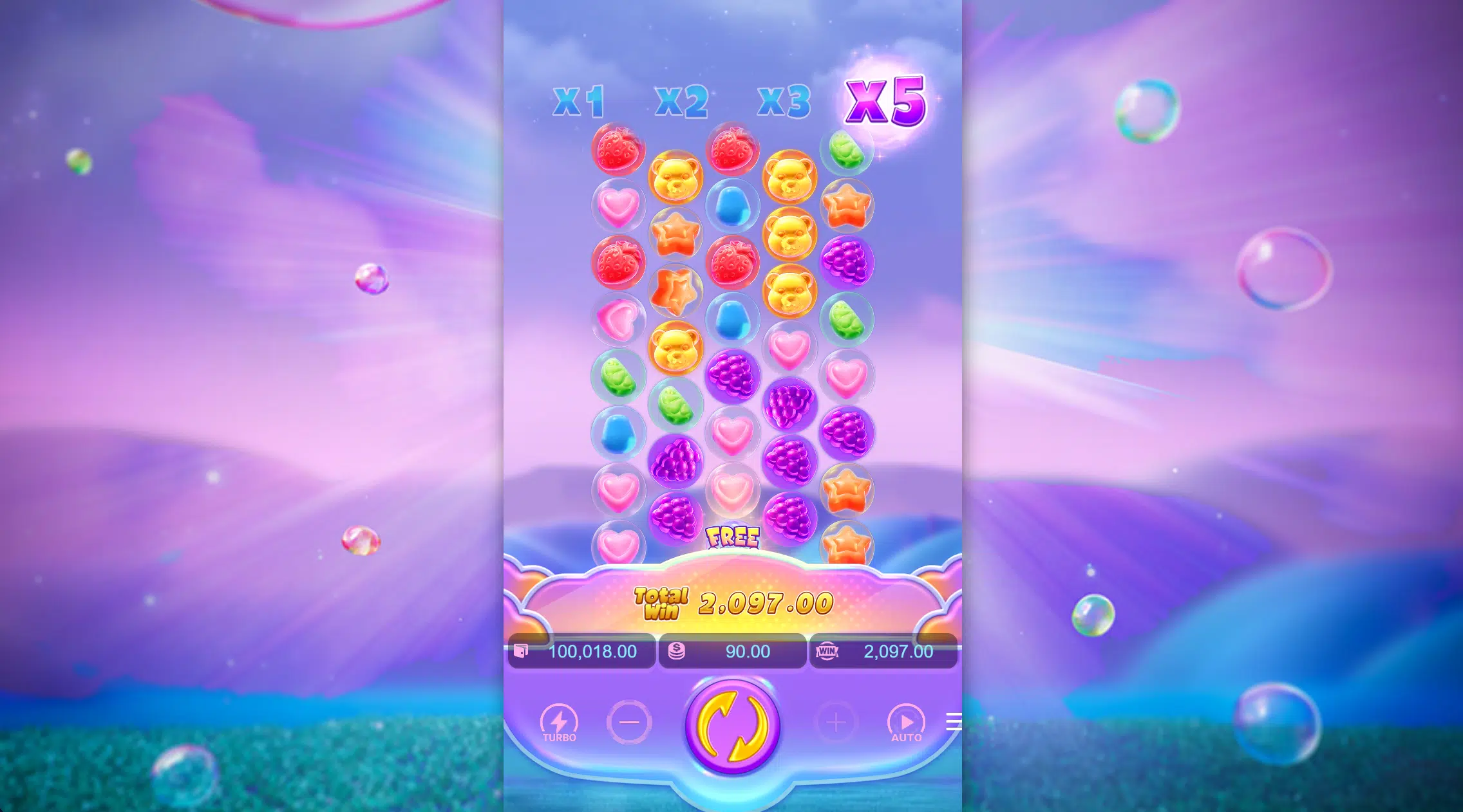 Fruity Candy Slot 5x Multiplier Win 2097