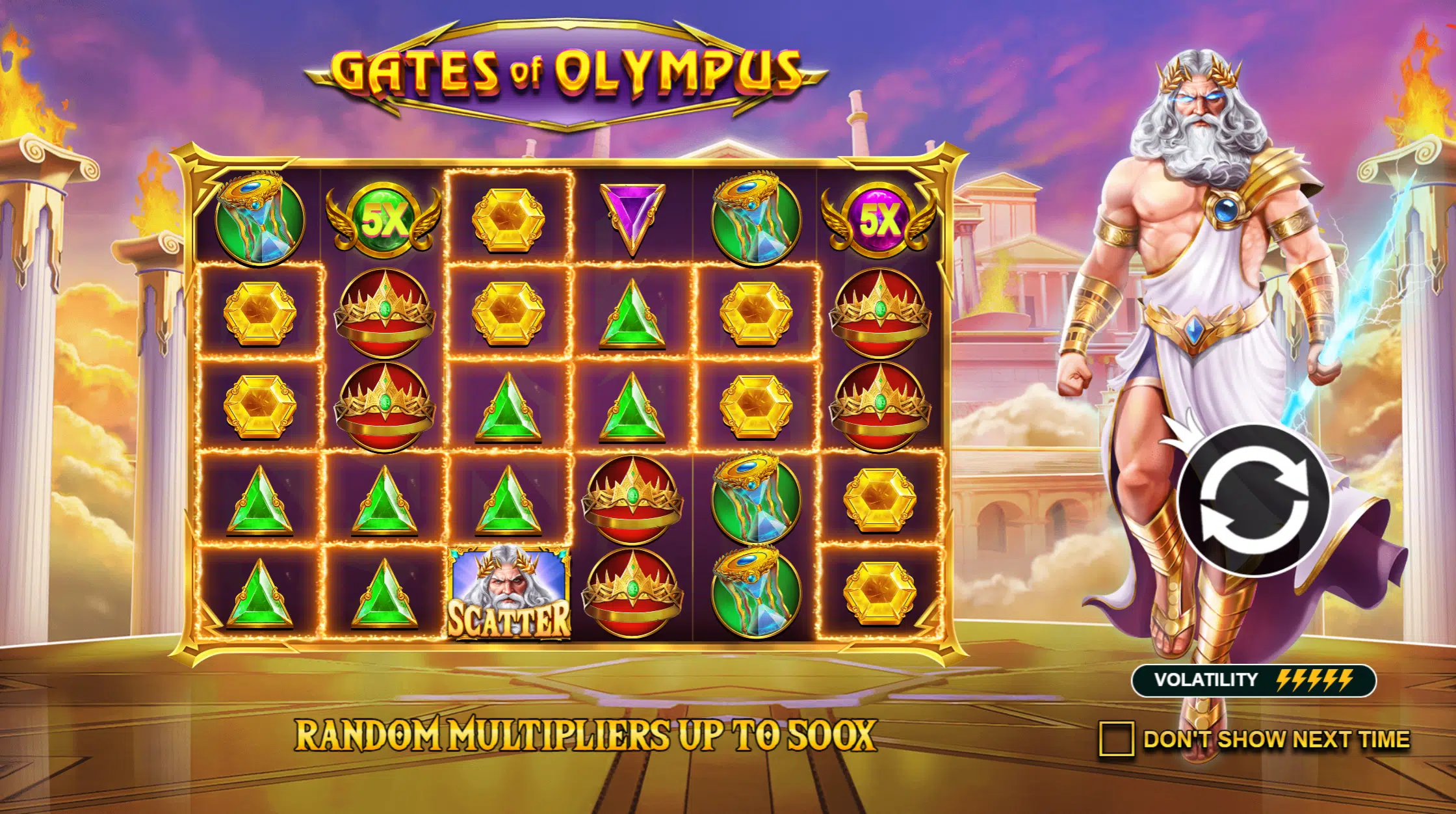 Screenshots of Gates of Olympus