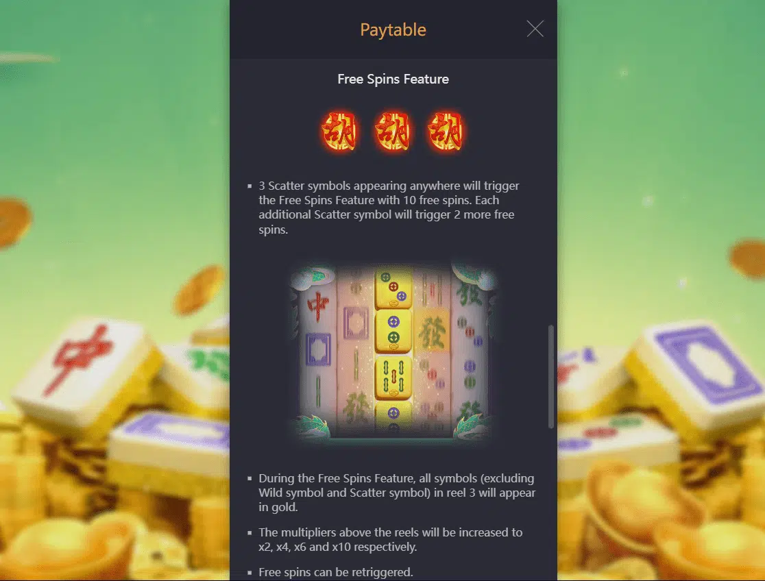 mahjong ways 2 free spins paytable