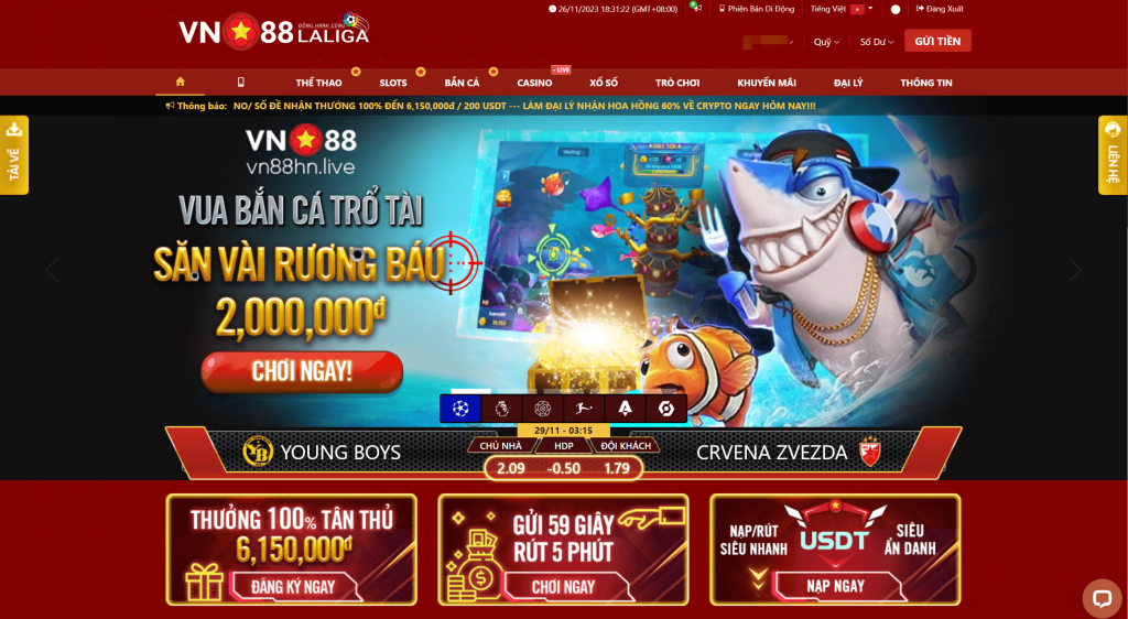 Trang chủ chính thức của cờ bạc trực tuyến VN88