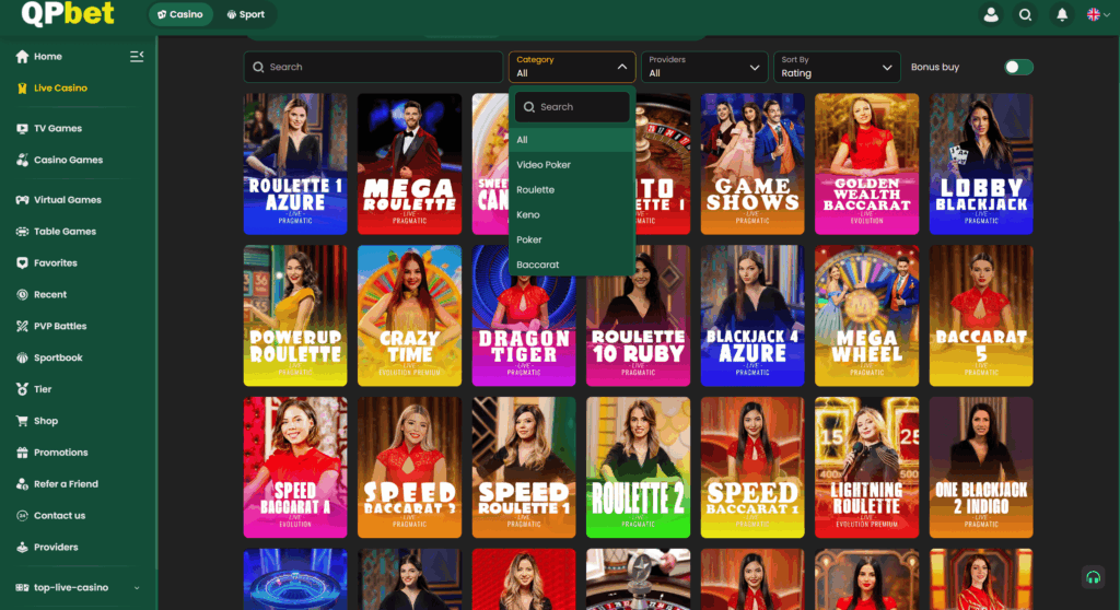 Live Casino at QPBET Online Casino